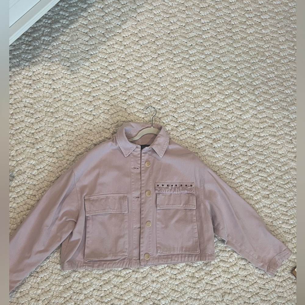 Zara purple shirt jacket